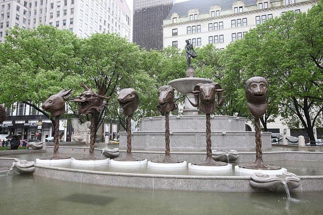 Ai Weiwei's "Circle of Animals/Zodiac Heads" at Grand Army Plaza in Manhattan   